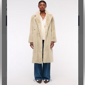 Abercrombie & Fitch Double Breasted Faux Fur Coat